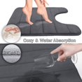 thumbnail image 3 of ORUYROP Memory Foam Toilet Bath Mat U-Shaped, 24 X 20 Inches,Soft and Comfortable, Super Water Absorption, Non-Slip, Machine Wash and Easier to Dry for Bathroom Commode Contour Rug, Dark Gray, 3 of 7