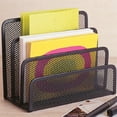 thumbnail image 3 of RRJ Metal Mesh Desk Organizer, 6 Compartment Drawer File Holder, Stackable Modular Letter Tray for Office Supplies, Stationery Storage Caddy for Home Office Desk, 3 of 4