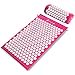 thumbnail image 3 of ProsourceFit Ensemble de Tapis d'Acupression et d'Oreillers pour le Soulagement de la Douleur au Dos/cou et la Relaxation Musculaire, Rose, 3 of 4