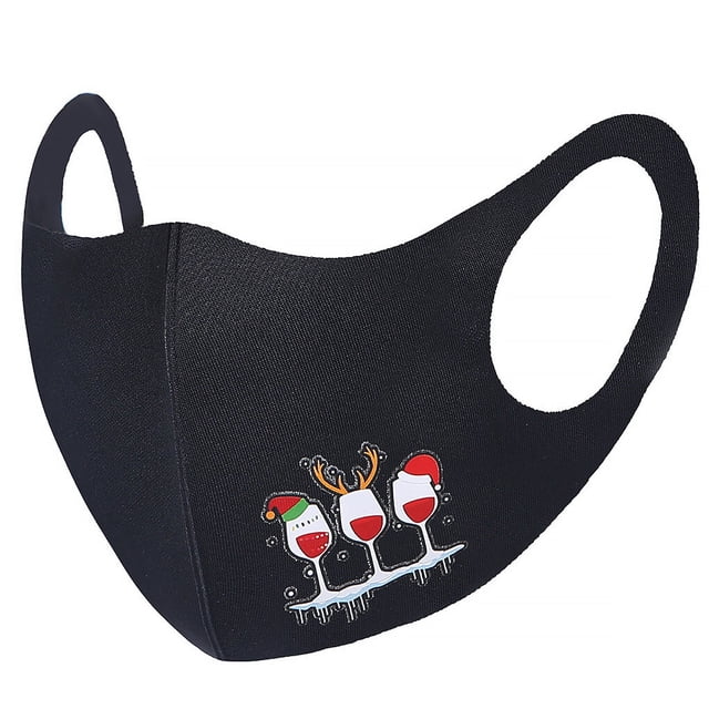 fastboy Christmas-Themed Cosplay Facial Mask Dustproof Elastic Ear Wearing Face Cover with Filter Type D