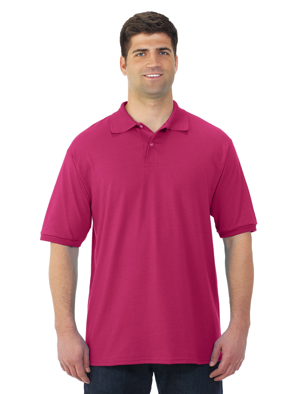 Jerzees T-Shirt de Sport en Jersey à Manches Courtes pour Hommes SpotShield, 5X, Rose Cyber
