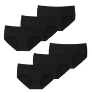 INNERSY Girls Underwear Cotton Briefs Panties for Teens 6-Pack(10-12years,Black)
