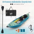 thumbnail image 2 of Costway Ensemble de Kayak Gonflable Portable pour 2 Personnes avec Rames en Aluminium Siège Rembourré en EVA Turquoise, 2 of 10