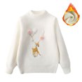 thumbnail image 1 of QUDDERR Pull-Over pour Filles et Garçons 2-13T, Col Rond, Tricot en Polaire, Épais, Automne Hiver, 1 of 9