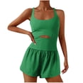 thumbnail image 1 of Yuyuzo Workout Romper for Women Sleeveless Short Jumpsuit Backless Yoga Rompers Atheletic Running Jumpsuits, 1 of 5