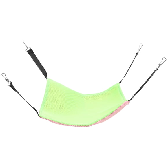 Miangastore Cage Hanging Hammock Pink Fluorescent Green Reversible 1 Set 13x12.8x7in