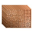 thumbnail image 2 of FASÃ„DE Traditional Style/Pattern 1 Decorative Vinyl 18in x 24in Backsplash Panel in Polished Copper (5 Pack), 2 of 15