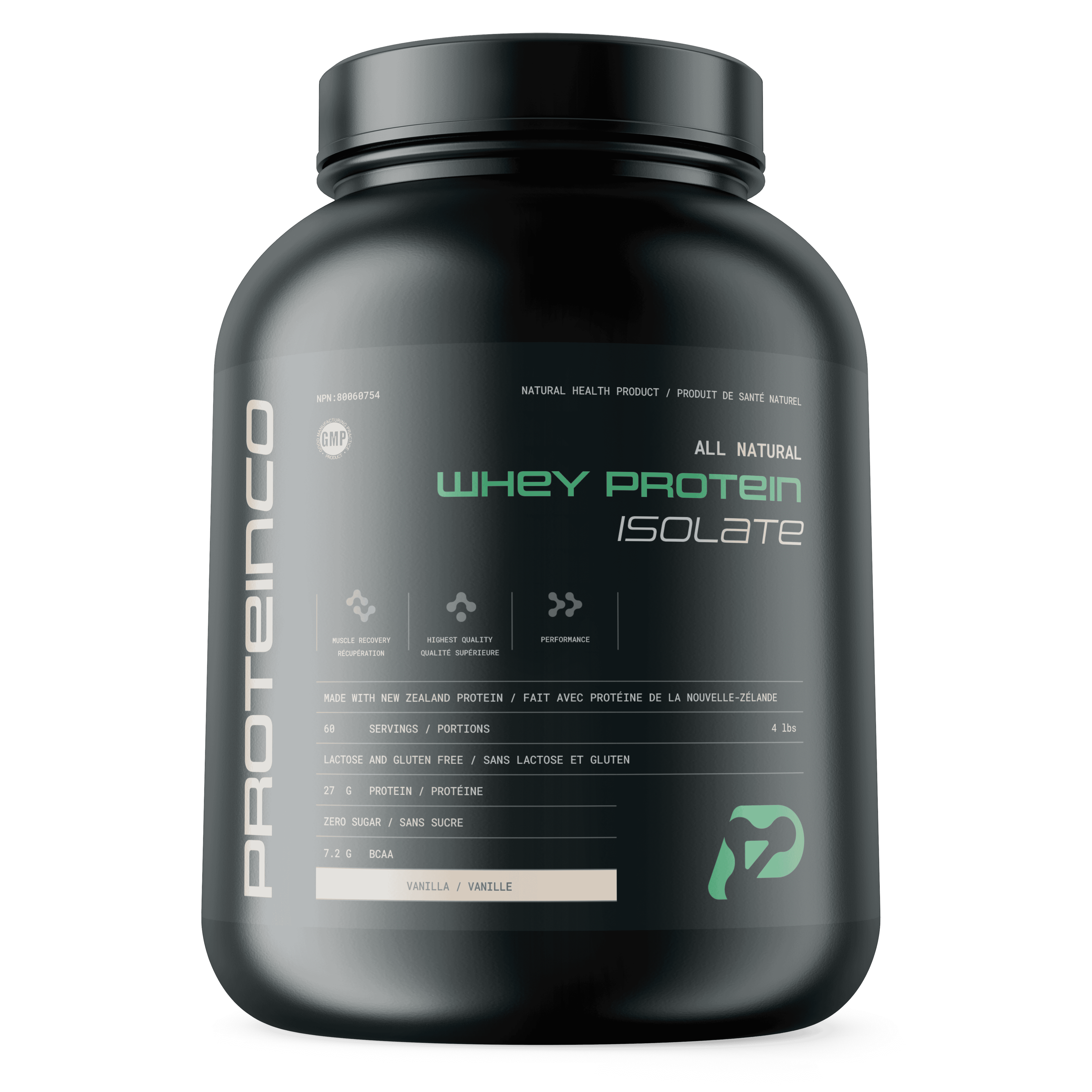 ProteinCo | All Natural New Zealand Whey Protein Isolate | Stevia | Grass Fed | 4 Lbs | (Vanilla)