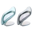 thumbnail image 2 of Oleegame 1PC Spoon And Lid Rest Leaf Tray Rack Bathroom Accessories Drain Plastic Box Windowsill Leaf Drain Soap Seat Box Bathroom Soap Storage Box Blue, 2 of 9