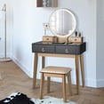 thumbnail image 4 of Costway Vanity Makeup Table Touch Screen 3 Lighting Modes Dressing Table Set Black and Gold, 4 of 10