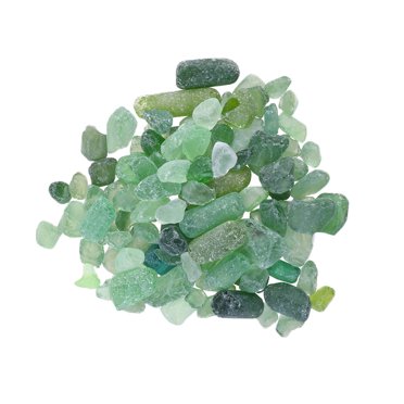 1 Pack of Natural Crushed Crystal Rocks Chips Stone Irregular Shape Crystal Pebbles Home Indoor Fish Tank Flowerpot Gravel Ornament Stone (Emerald, About 500g)