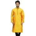 thumbnail image 1 of Atasi Kurta Pyjama Long Dupion Jaune pour Homme de Designer Ethnique Indien - TG, 1 of 7