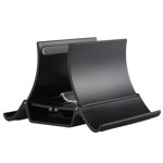 Multifunctional Vertical Laptop Stand ABS Material Stable Structure Auto Adjust for Mobile Phone Tablet Laptop Black