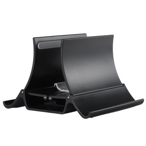 Support vertical multifonctionnel pour ordinateur portable ABS Matériau Stable Structure Réglage automatique pour tablette de téléphone mobile Ordinateur portable noir