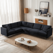 Puremind L Shaped Sofa, Modern Sectional Couches for Living Room, Oversized 5 Seat Corner Sofa for Living Room/Apartment, Dark Gray
