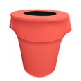 thumbnail image 1 of LA Linen Stretch Spandex Trash Can cover 44-Gallon Round,Coral, 1 of 4