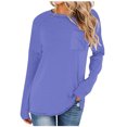 thumbnail image 1 of HKEJIAOI Hauts à Manches Longues pour Femmes Chemises Décontractées Col Rond Épaules Tombantes Tunique Habillée Mode Blouses, 1 of 5