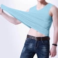 thumbnail image 4 of LOVZFMLL Camisoles pour Hommes Chandail à Enfiler T-shirt Uni Extérieur Élastique Ajusté Sans Marquesr Débardeur Uni à Col en V, 4 of 5