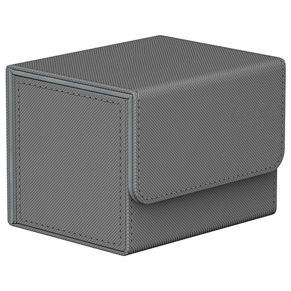 Boîte de Rangement pour Cartes à Collectionner avec Couvercle, Grande Capacité, Organisateur, Étuis de Jeu, Contenant, Transport, Organisation pour Adultes, Gris