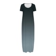 thumbnail image 4 of fatyb Robes Maxi à Manches Courtes pour Femmes Col Ras du Cou Décontractées Longues Robes Imprimées Robes T-Shirt d'Été, 4 of 5