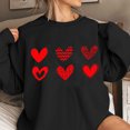 thumbnail image 1 of Qertyioot Chandail Cœur d'Amour Saint-Valentin, s Imprimé Mode Femme Manches Longues Col Rond Imprimé Blouse Ample Hauts, 1 of 3