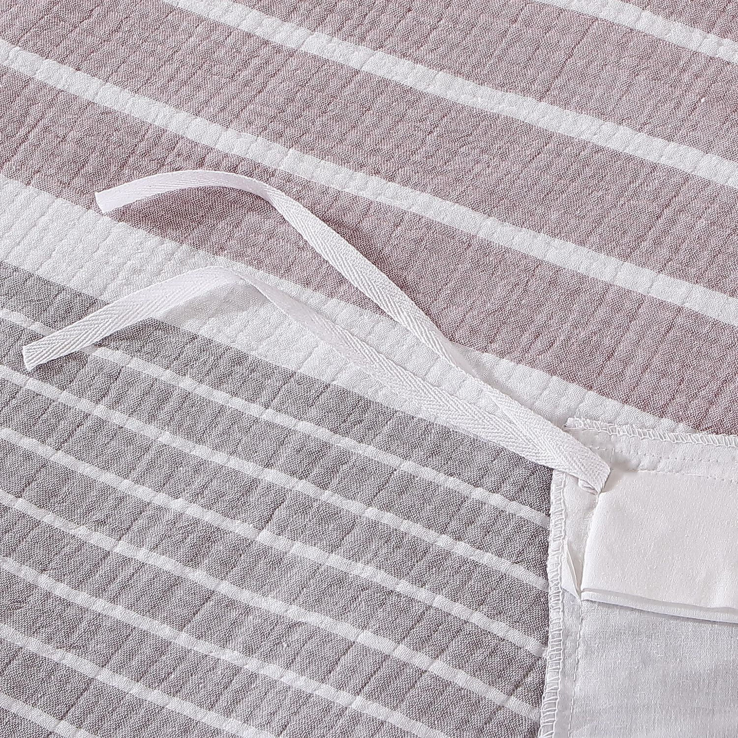 Swift Home Ensemble housse de couette en gaze à rayures teintes en fil 100 % coton, texturée, Double/Grand lit, Mauve