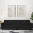 thumbnail image 1 of vidaXL 2-Seater Sofa Bed with Two Pillows Black Velvet, 1 of 5
