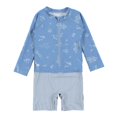 thumbnail image 1 of Nano One-Piece Rashguard Boys Swimsuit (UBF 50+) - Pale Blue Stripes (12-18 Months), 1 of 1