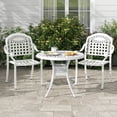 thumbnail image 4 of Costway 4pcs Patio Cast Aluminum Armrest Chairs Dining Stackable Outdoor White, 4 of 8