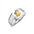 thumbnail image 4 of RYLOS Men's Rings Sterling Silver Ring Classic Solitaire 7X5MM Oval Shape Gemstone Designer Band Citrine November Birthstone Rings For Men Size 9, 4 of 5