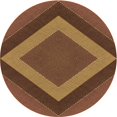 thumbnail image 1 of Ahgly Company Tapis Rond Lavable en Machine Intérieur Transitionnel Orange, 3 Pieds Rond, 1 of 7