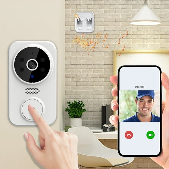 YOPTOP Doorbell Camera Wireless WiFi Video Doorbell with Chime Smart Wireless Remote Video Doorbell Intelligent Visual Doorbell Home Intercom HD Night Vision Wifi Security Door Doorbell,none,none