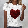 thumbnail image 1 of Ounisa T-Shirts Graphiques Cœur d'Amour Mignons pour Femmes Coupe Ample Manches Courtes, 1 of 5