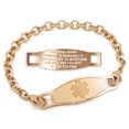 thumbnail image 1 of MedicEngraved Rose Gold Stainless Steel Custom Medical Alert Bracelet - 5mm Oval Link, 1 of 7