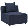 thumbnail image 3 of Modway Saybrook 4-Piece Fabric Upholstered Outdoor Patio Sectional Sofa in Navy, 3 of 11