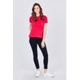 thumbnail image 2 of Saronite Basics Polo en Jersey de Coton à Manches Courtes, Rose Vif (Femmes), 2 of 4