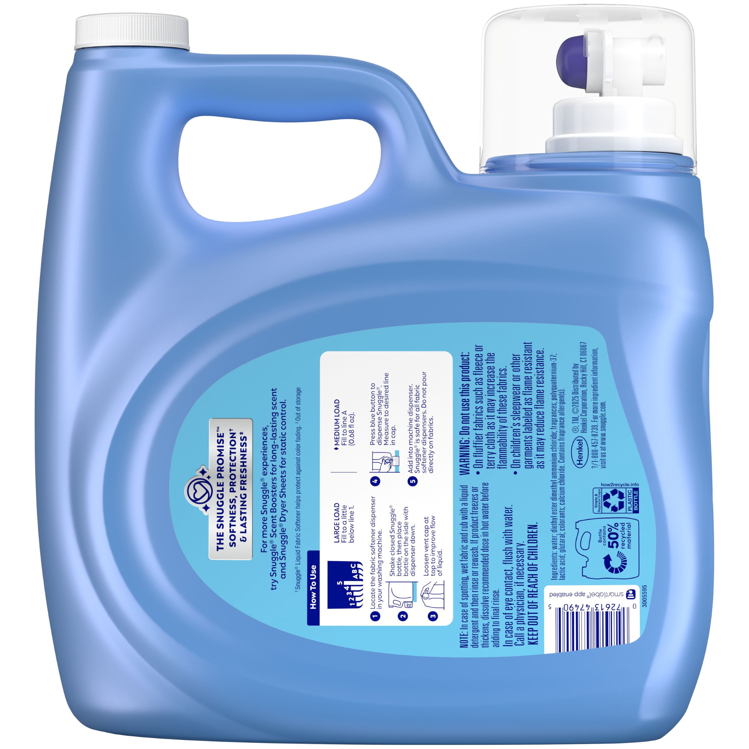 Assouplissant liquide Snuggle Brise de lavande Confort apaisant, 3,64 litres, 181 brassées