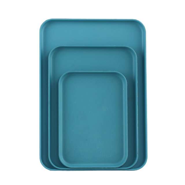 SDNall Rectangular Serving Trays, Set of 3 Nesting Household Platters for Small Plates, Large Cups, and Snacks, Durable and Easy To Clean