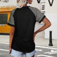 thumbnail image 4 of Plebaso T-Shirts pour Femmes à Manches Courtes à Blocs de Couleur Décontractés à Col Rond T-Shirts Amples Blouses d'Été Hauts, 4 of 7