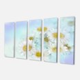 thumbnail image 2 of White Gerbera Flowers on Light Blue - Large Floral Canvas Artwork, 2 of 3