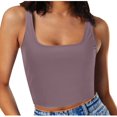 thumbnail image 2 of Timegard Womens Camis Tops Ribbed Square Neck Sleeveless Crop Top Solid Color Casual Going out Tank Top, 2 of 6