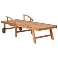 thumbnail image 3 of vidaXL Chaises Longues 2 Pcs avec Coussin Rouge Vin en Bois de Teck Massif, 3 of 5