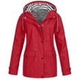 thumbnail image 2 of Kcodviy Manteau de Pluie pour Femmes Imperméable Uni pour Temps Froid Vestes à Capuche Coupe-Vent Manteau d'Extérieur Fermeture Éclair Complète Chandail à Capuchon Femmes Grande Taille Manteau pour Femmes, 2 of 6