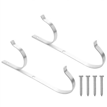 Support de Perche de Piscine Premium 2 Pcs Ensemble de Supports en Aluminium, Crochets Parfaits pour Perches Télescopiques, Écumoires, Râteaux à Feuilles, Filets, Brosses, Tuyau d'Aspirateur, Outils de Jardin et Natation