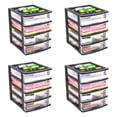 thumbnail image 1 of Gracious Living 4 Drawer Desktop Storage w/ Organizer Lid, Black (4 Pack), 1 of 8