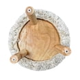 thumbnail image 4 of Handwoven Pouf Wooden Stand Light Grey, 4 of 4
