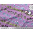 thumbnail image 2 of Soimoi Poly Georgette Fabric Tree,House & Raindrop Nature Print Fabric by Yard 42 Inch Wide, 2 of 3