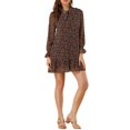 thumbnail image 2 of INSPIRE CHIC Women's Ruffle Tie Neck Casual Loose Shift Floral Dress, 2 of 6