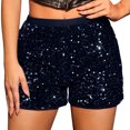 thumbnail image 2 of Styesk Shorts for Women Ladies' Fashionable High Waisted Solid Color Sequin Shorts, 2 of 4