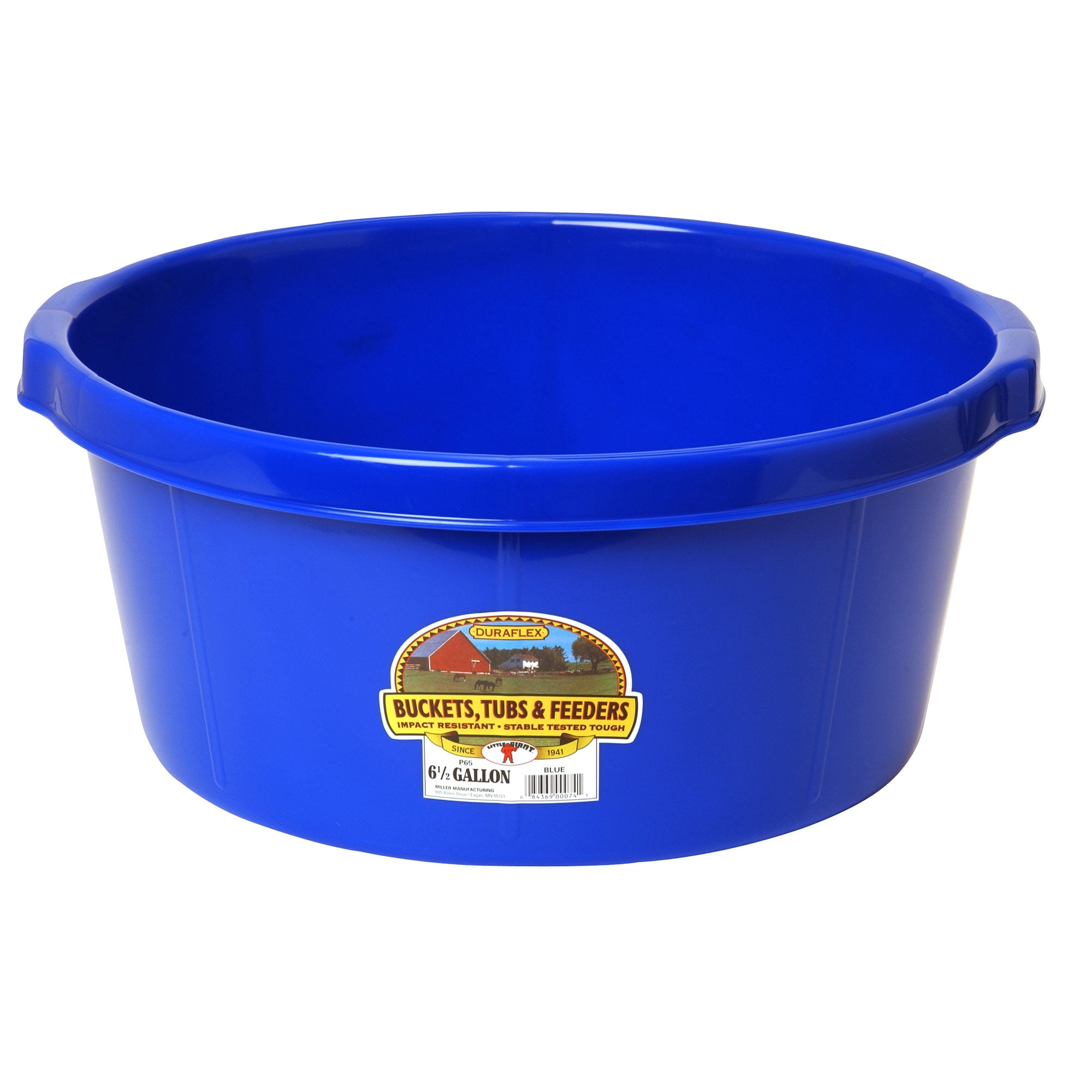 Little Giant 6.5 Gallon Plastic All Purpose Plastic Pond Tub w/ Grips, Blue